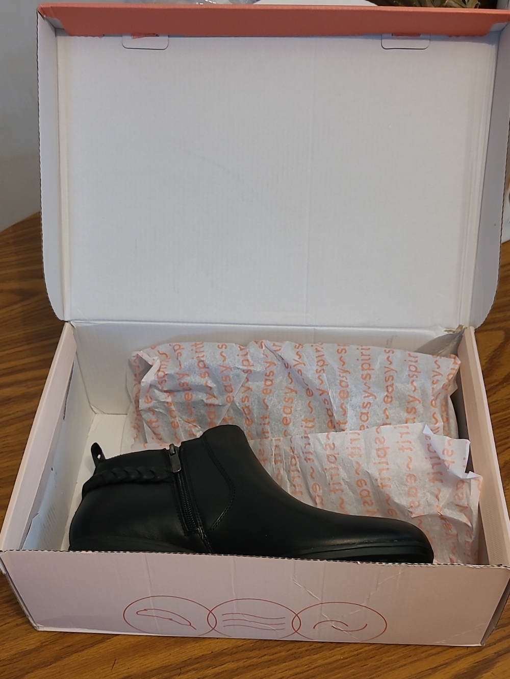Easy Spirit Black Ankle Boots with Braided Detail